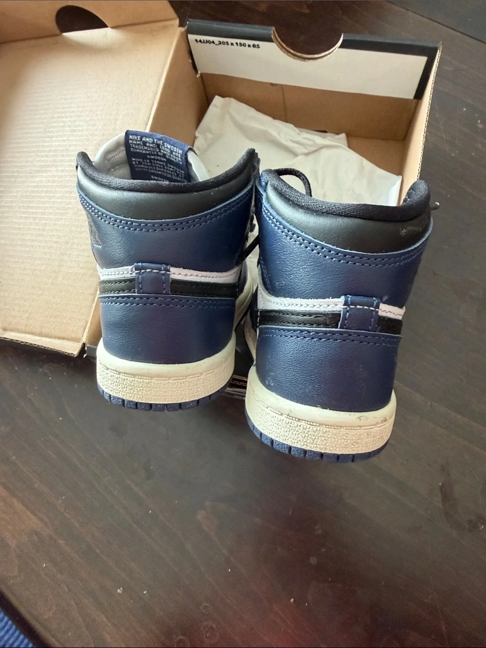 Nike Kids Navy, White & Black High-Top Sneakers